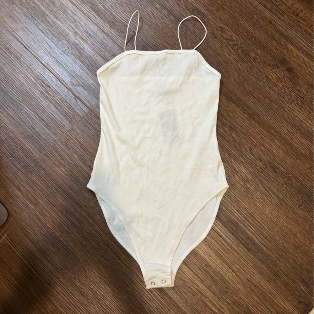 Wild Fable Cream Spaghetti Strap Bodysuit